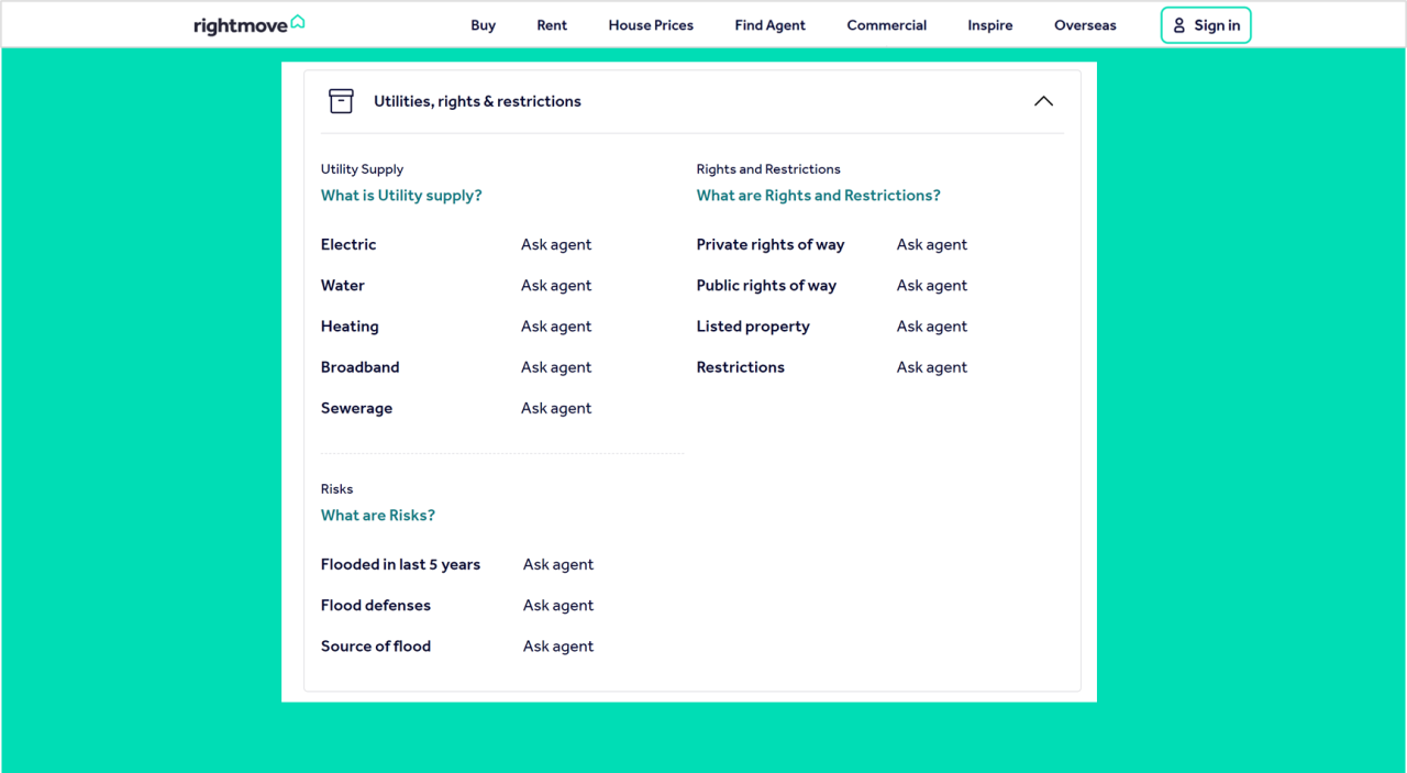 Rightmove Material Information