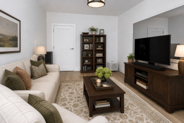 Virtually staged image — furniture and decorative items are illustrative.