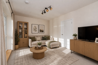 Virtually staged image — furniture and decorative items are illustrative.